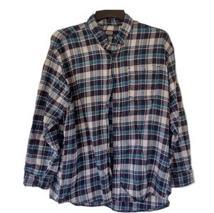 X2) Canyon Guide Outfitters Blue & Black Plaid Flannel Shirt – Plus Size 2X
